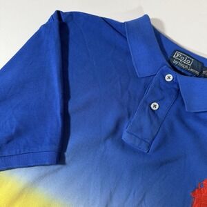 Polo Ralph Lauren Big Pony Men's XL Gradient Dip Dye Polo Shirt Blue‎ Yellow